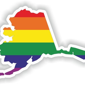 Alaska Gay arco iris mapa etiqueta engomada para el libro portátil nevera guitarra motocicleta casco ToolBox Puerta PC Barco