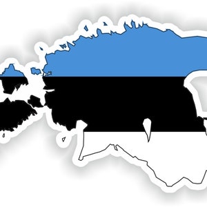 Estonia Mapa Bandera Silueta Pegatina para Laptop Libro Nevera Guitarra Chaqueta Casco Herramienta Puerta PC Barco