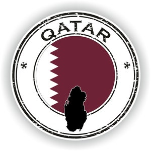 Qatar Seal Sticker Round Flag for Laptop Book Fridge Guitar Motorcycle Helmet ToolBox Door PC Boat