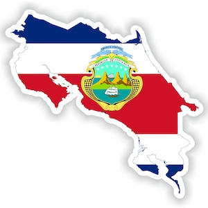Costa Rica Mapa Bandera Silueta Pegatina para Laptop Libro Nevera Guitarra Chaqueta Casco Herramienta Caja Puerta PC Barco