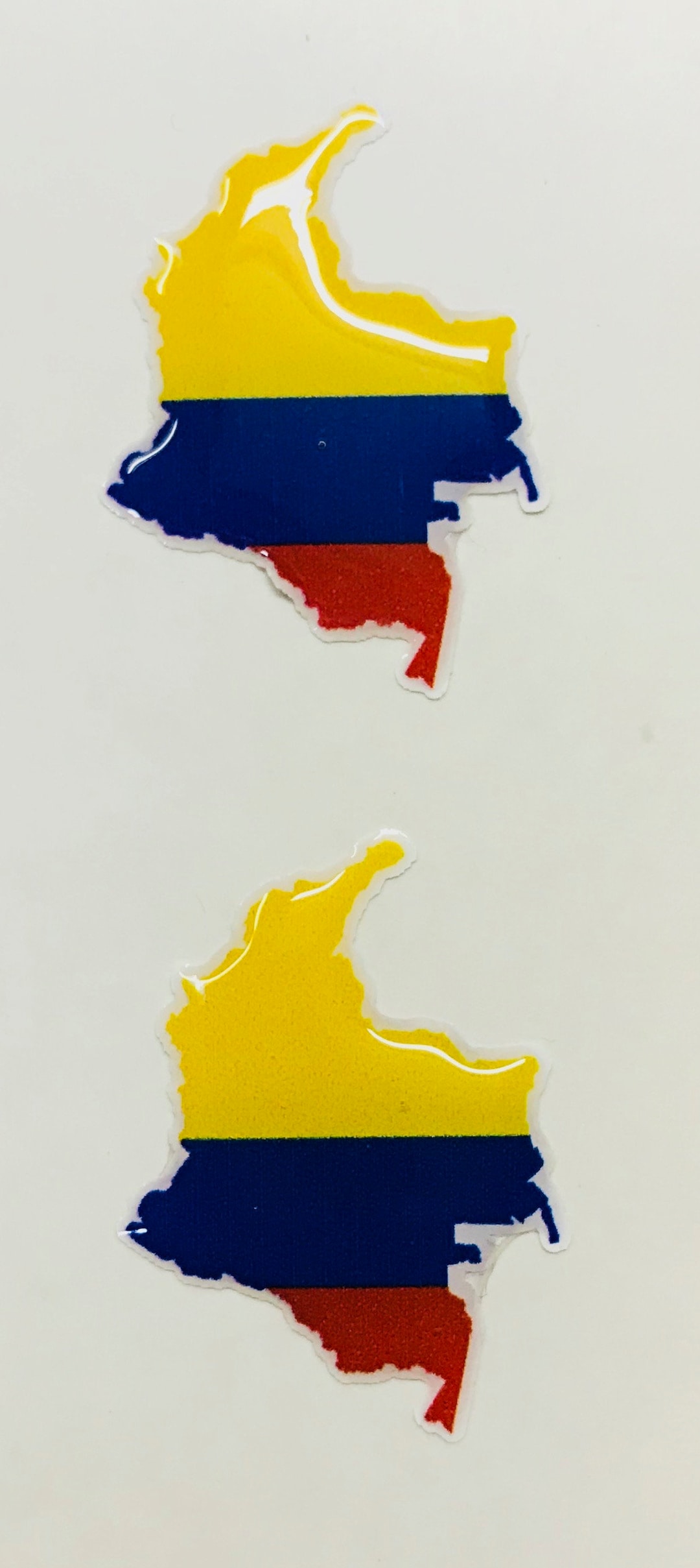 Colombia Map Flag Domed Gel (2x) Stickers 3cm (1.2