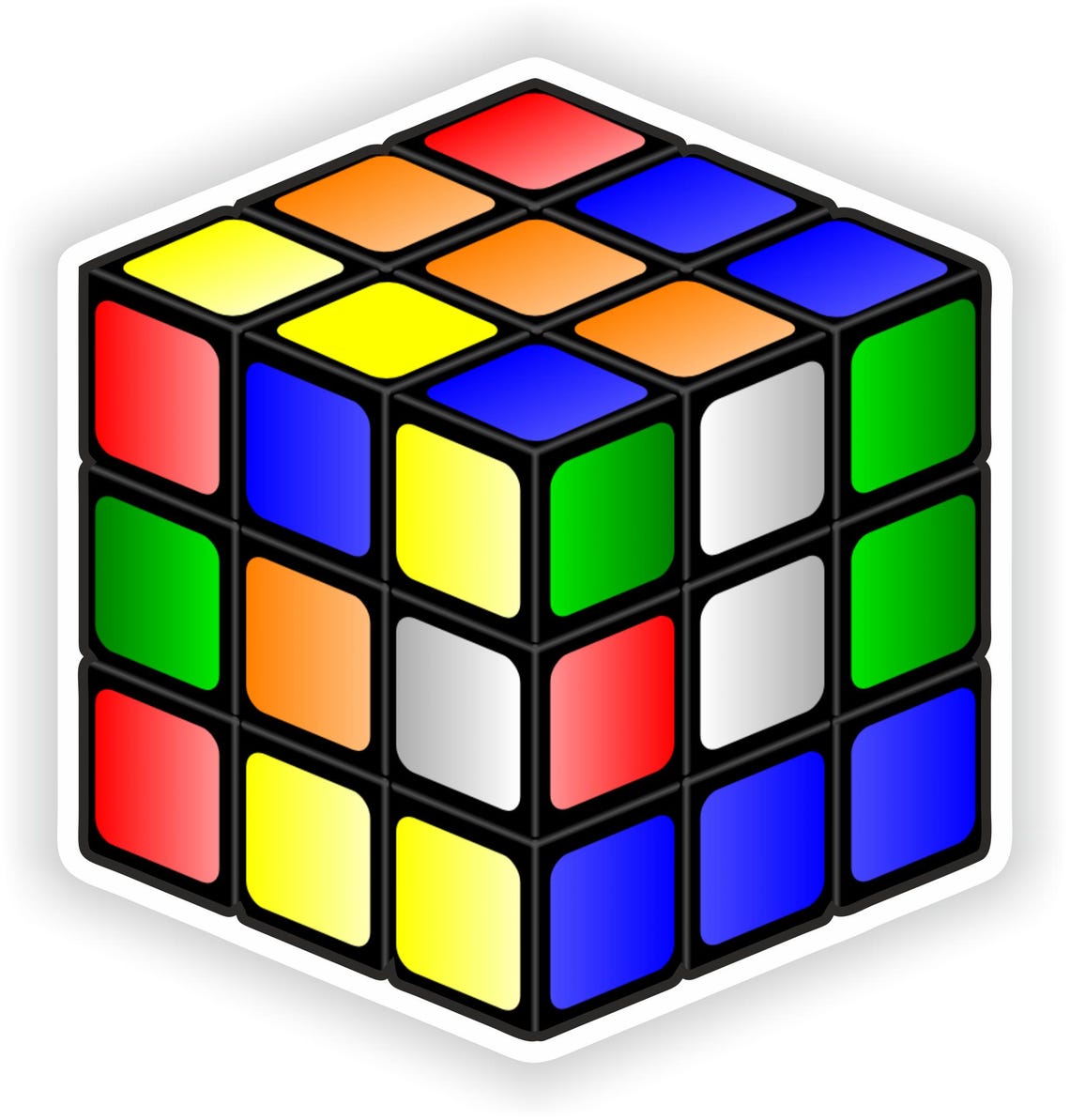 Rubiks Cube Vinyl Sticker Sticker for Laptop Book Fridge Guitar ...