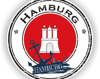 Hamburg Siegel Aufkleber Rund Flagge Für Laptop Buch Kühlschrank Gitarre Motorrad Helm ToolBox Tür PC Boot