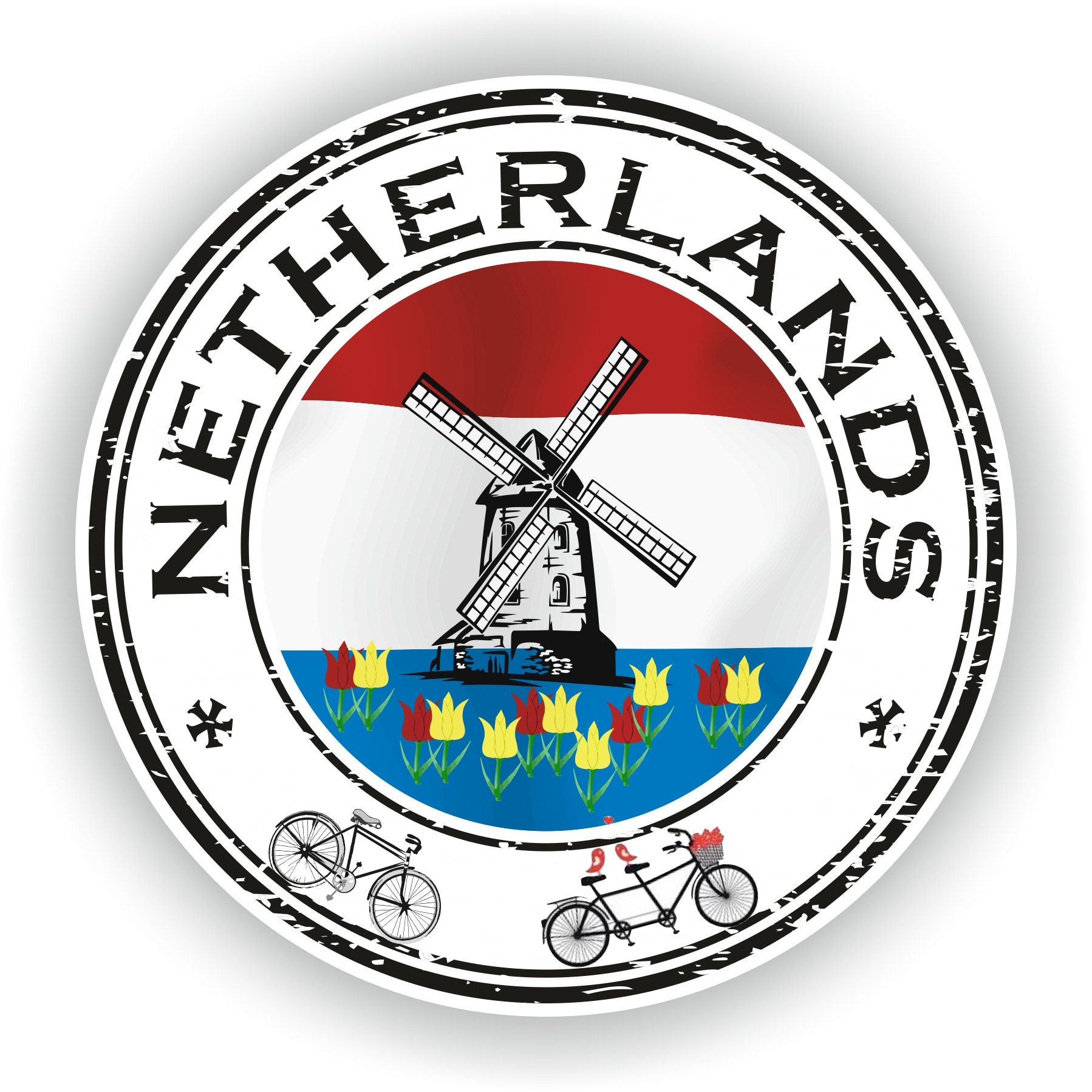 Netherlands Seal Round Flag - Digital File Download - svg, png, dxf, eps, jpg