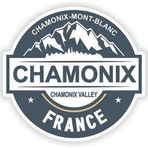 Chamonix Mont Blanc Frankreich Ski Snowboard Aufkleber für Laptop Buch Kühlschrank Gitarre Motorrad Helm Toolbox Tür PC Boot