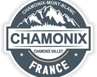 Chamonix Mont Blanc Francia Esquí Snowboard Pegatina para Laptop Book Nevera Guitarra Motocicleta Casco ToolBox Puerta PC Barco