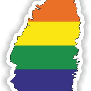 Santa Lucía Gay arco iris mapa etiqueta engomada para el libro portátil nevera guitarra casco de la motocicleta ToolBox puerta PC barco