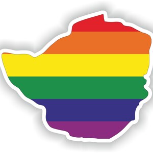 Zimbabwe Gay Rainbow Carte Drapeau Autocollant pour ordinateur portable Livre Réfrigérateur Guitare Moto Casque ToolBox Porte PC Bateau