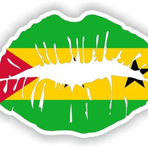 Sao Tome And Principe Lips Flag - Digital File Download - svg, png, eps, jpg