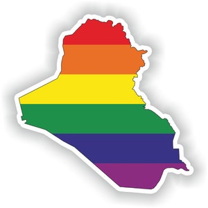 Irak Gay arco iris mapa etiqueta engomada para el libro portátil nevera motocicleta casco ToolBox puerta PC barco