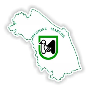 Marche Italia mapa Pegatina Bandera para el libro portátil Nevera Guitarra Casco de motocicleta Caja de herramientas Puerta PC Barco