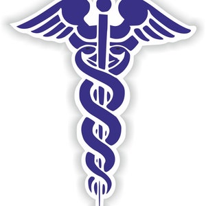 Caduceus Blue Medical Pharmacy Doctor Symbol Sticker for Bumper Car Laptop Book Suitcase Fridge Motorcycle Helmet Door
