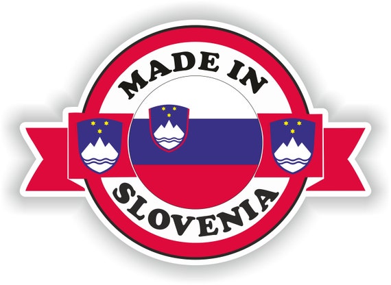Slovenia Made In, Sticker Flag for Laptop Book Fridge Water Bottle