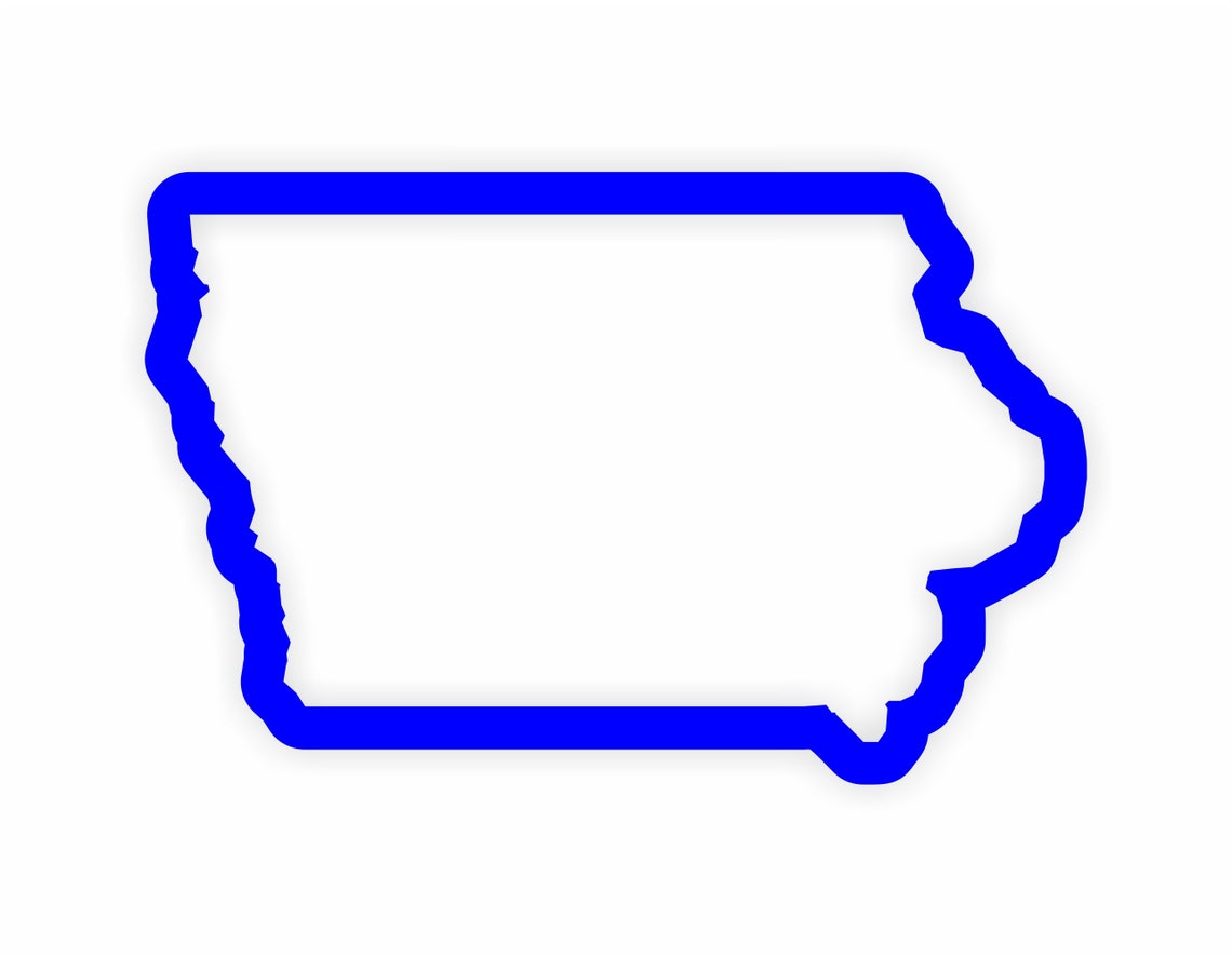Iowa Flag Map Sticker Iowa Map Flag Outline Sticker for Laptop Book Fridge Guitar Motorcycle ...