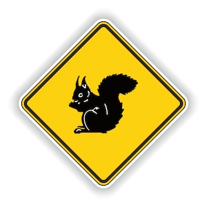 Squirrel Warning Sticker for Bumper Car Laptop Book Fridge Guitar Motorcycle Helmet ToolBox Door PC Boat