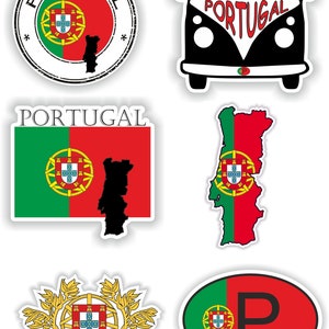 Portugal conjunto de adesivos para laptop, livro, garrafa de água, geladeira, guitarra, capacete de motocicleta, caixa de ferramentas, porta, pc, barco