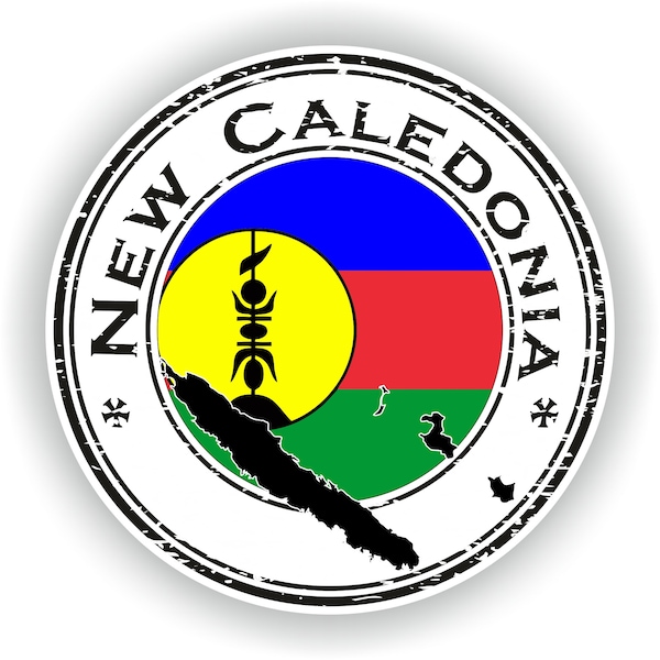 New Caledonia Seal Sticker Round Flag for Laptop Book Fridge Guitar Motorcycle Helmet ToolBox Door PC Boat