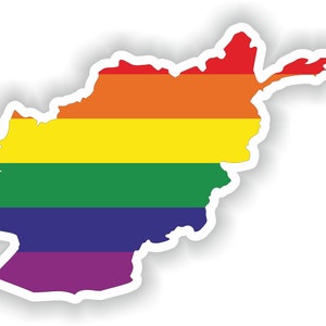 Afganistán Gay arco iris mapa etiqueta engomada para el libro portátil nevera motocicleta casco ToolBox puerta PC barco