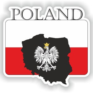 Polen klistermärke flagga MF för laptop bok kylskåp gitarr motorcykel hjälm verktygslåda dörr dator båt
