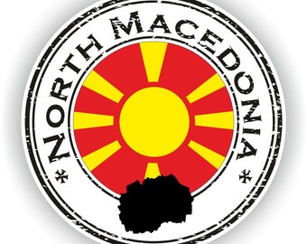 Nordmazedonien Aufkleber Set A5 - Vinyl Sticker Für Laptop Gepäck