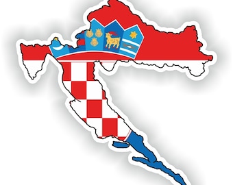 Croatia Map Flag Silhouette Sticker for Laptop Book Fridge Guitar Motorcycle Helmet ToolBox Door PC Boat