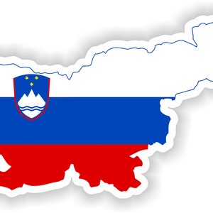 Pegatina de silueta de bandera de mapa de Eslovenia para portátil, libro, nevera, guitarra, motocicleta, casco, caja de herramientas, puerta, PC, barco