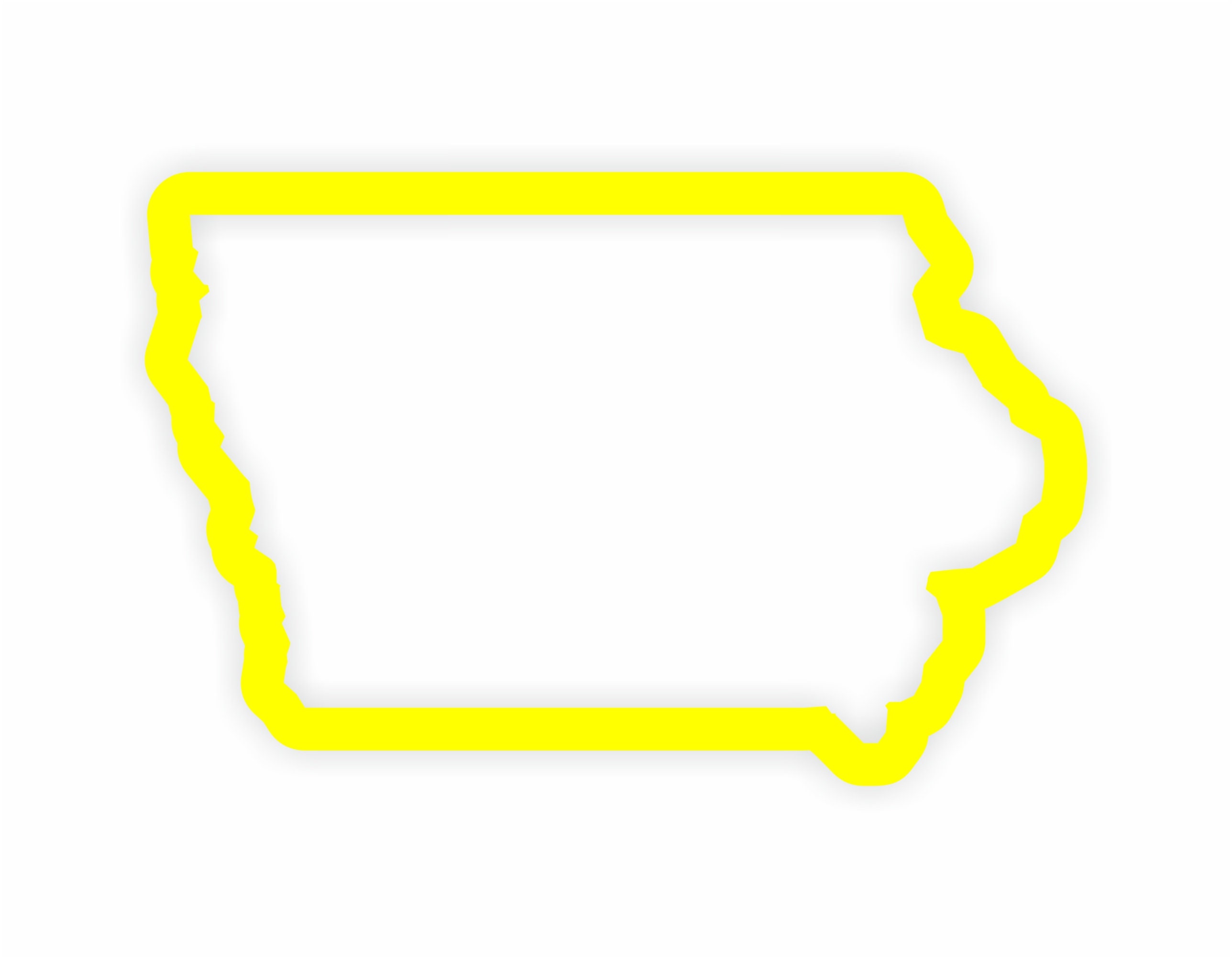 Iowa Flag Map Sticker Iowa Map Flag Outline Sticker for Laptop Book Fridge Guitar Motorcycle ...