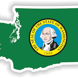 Washington kaart vlag - digitaal bestand downloaden - svg, png, eps, jpg
