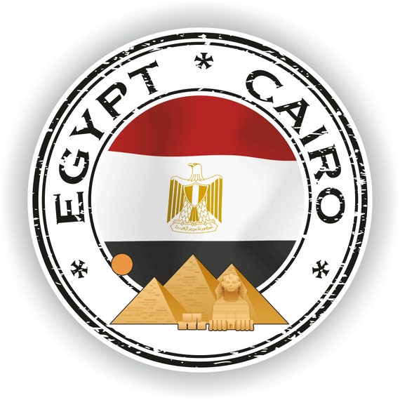 Cairo Egypt Seal Sticker Round Flag for Laptop Book Fridge Etsy