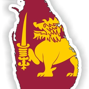 Sri Lanka Mapa Bandera Silueta Pegatina para Laptop Libro Nevera Guitarra Chaqueta Casco Herramienta Caja Puerta PC Barco