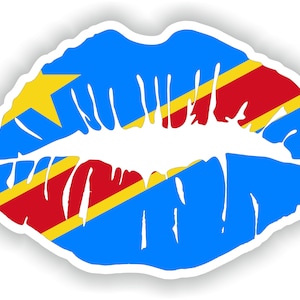 Democratic Republic of Congo Lips Flag - Digital File Download - svg, png, eps, jpg