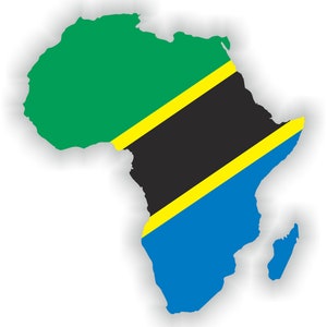 África Tanzania Mapa Bandera Pegatina para laptop Libro Nevera Guitarra Casco de motocicleta Caja de herramientas Puerta PC Barco
