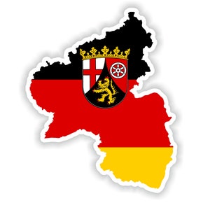 Renania-Palatinado Alemania mapa Pegatina Bandera para el libro portátil Nevera Guitarra Casco de motocicleta Caja de herramientas Puerta PC Barco
