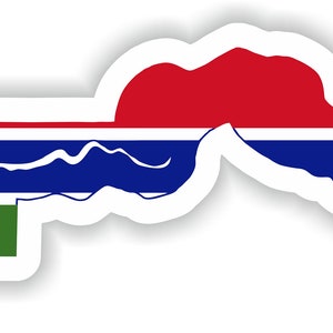 Gambia mapa sticker Flag para el libro portátil nevera motocicleta casco ToolBox puerta PC Barco