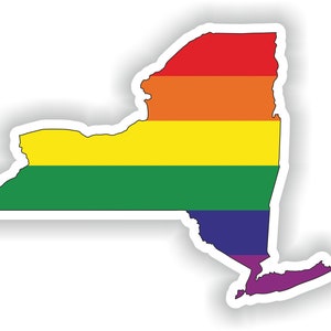 Nueva York Gay Arco Iris Mapa Etiqueta engomada para el libro portátil Nevera Guitarra Casco de la motocicleta ToolBox Puerta PC Barco