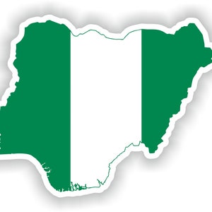 Nigeria mapa Sticker Bandera para laptop Libro Nevera Guitarra Chaqueta casco ToolBox Puerta PC Barco