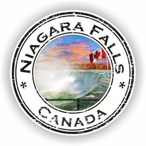 Niagara Falls Canada Seal Sticker Round Flag for Laptop Book Fridge Guitar Motorcycle Helmet ToolBox Door PC Boat