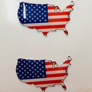 États-Unis Carte Drapeau Domed Gel (2x) Autocollants 3cm (1.2 ») pour Laptop Tablet Book Fridge Guitar Motorcycle Helmet ToolBox PC Smartphone