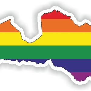 Letonia Gay Arco iris mapa etiqueta engomada para el libro portátil nevera motocicleta casco ToolBox puerta PC barco