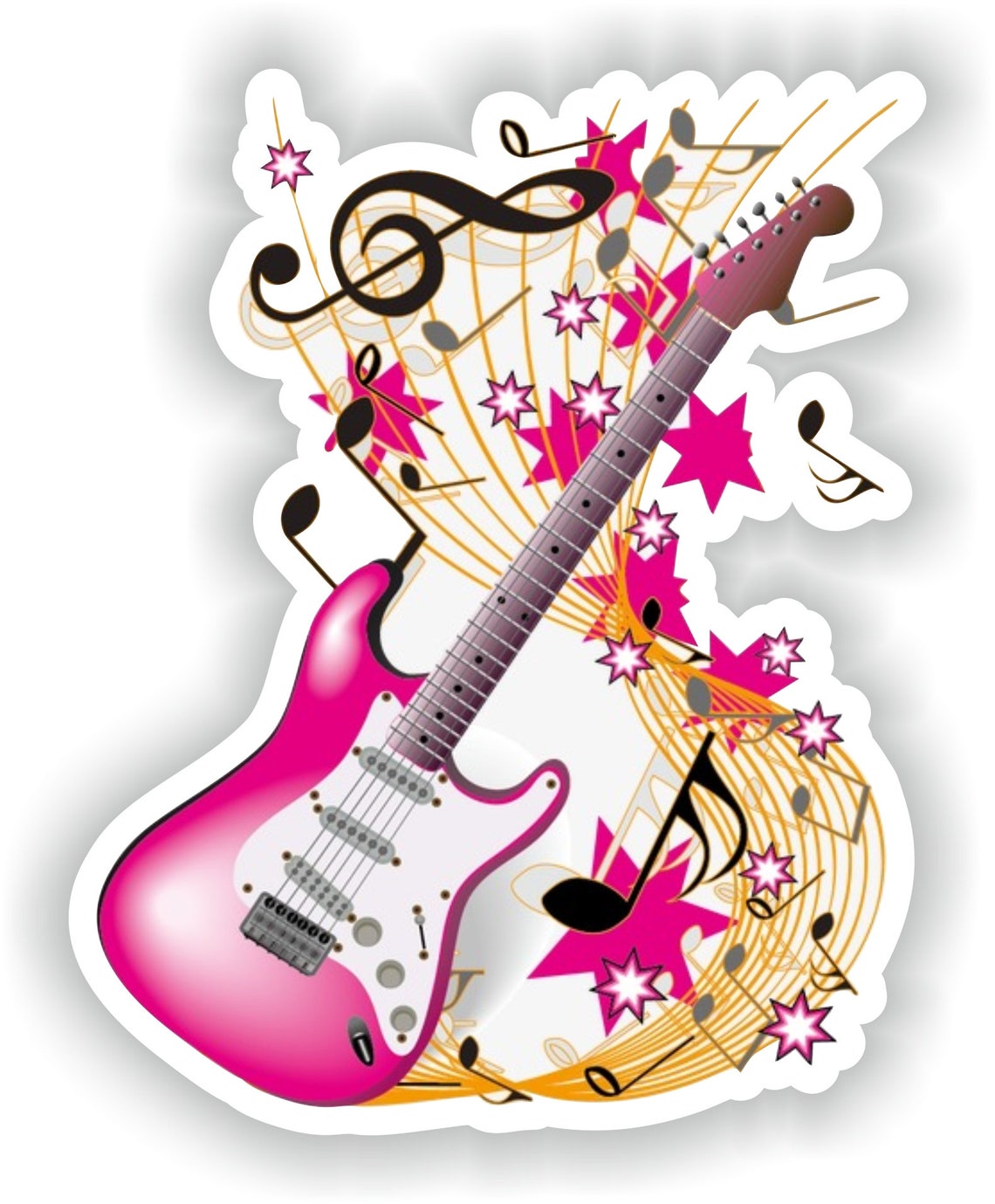 Electric Guitar Sticker for Bumper Car Van Truck Motorcycle Etsy