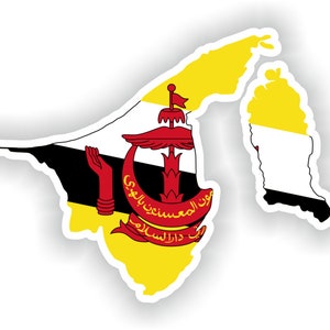 Brunei Mapa bandera silueta pegatina para ordenador portátil libro nevera guitarra casco de la motocicleta ToolBox Puerta PC Barco