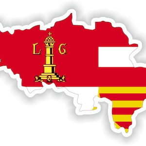 Lieja Bélgica mapa Pegatina Bandera para el libro portátil Nevera Guitarra Motocicleta Casco Caja de herramientas Puerta PC Barco