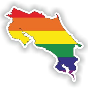 Costa Rica Gay Rainbow Map Flag Sticker for Laptop Book Fridge Guitar Motorcycle Helmet ToolBox Door PC Boat
