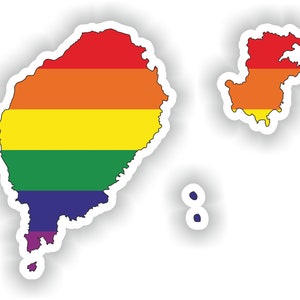 Santo Tomé y Príncipe Gay arco iris mapa etiqueta engomada para el libro portátil nevera guitarra casco de la motocicleta ToolBox puerta PC barco