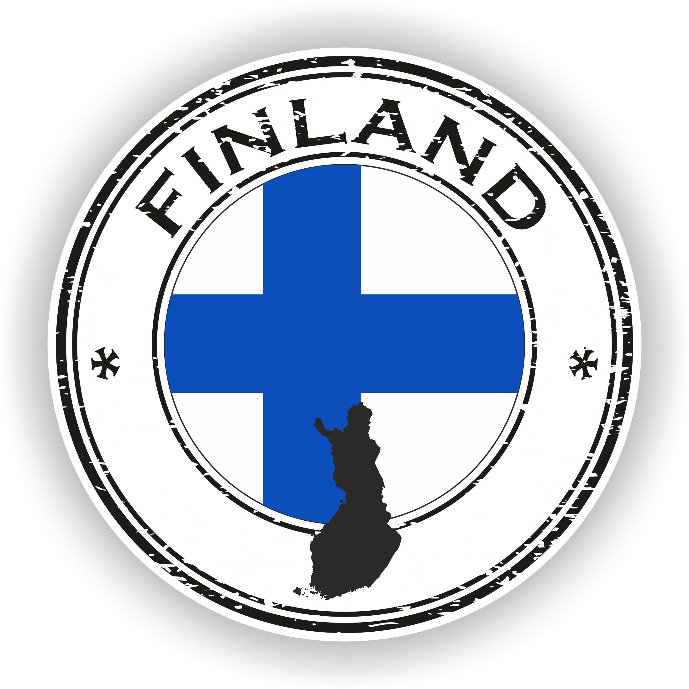 Pack De 2 Autocollants Finlande - Drapeau Finlandais En Vinyle Brillant - Marque StickersWorld