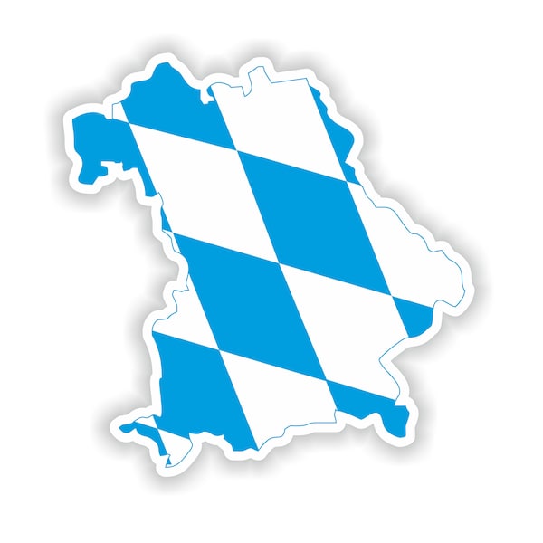 Bavaria Freistaat Bayern Germany map Sticker Flag for Laptop Book Fridge Guitar Motorcycle Helmet ToolBox Door PC Boat