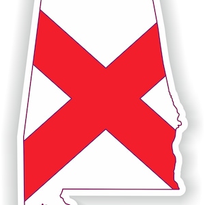 Alabama Carte Drapeau Silhouette Sticker for Laptop Book Fridge Guitar Motorcycle Helmet ToolBox Door PC Boat