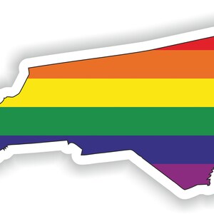 North Carolina Gay Arco Iris Mapa Etiqueta engomada para el libro portátil Nevera Guitarra Casco de la motocicleta ToolBox Puerta PC Barco
