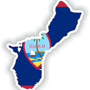 Guam mapa pegatina bandera para portátil libro nevera guitarra motocicleta casco caja de herramientas puerta PC barco