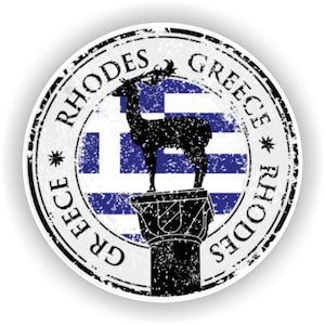Greece Rhodes Seal Sticker Round Flag for Laptop Book Fridge Guitar Motorcycle Helmet ToolBox Door PC Boat